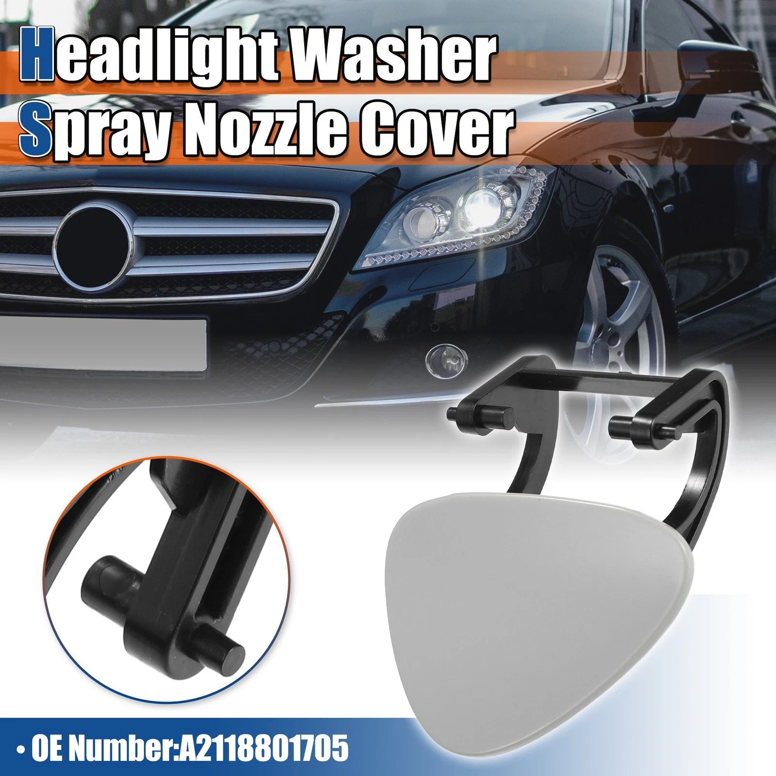 Front Left Headlight Washer Spray Nozzle No.A2118801705 for Mercedes-Benz (2003–2009)