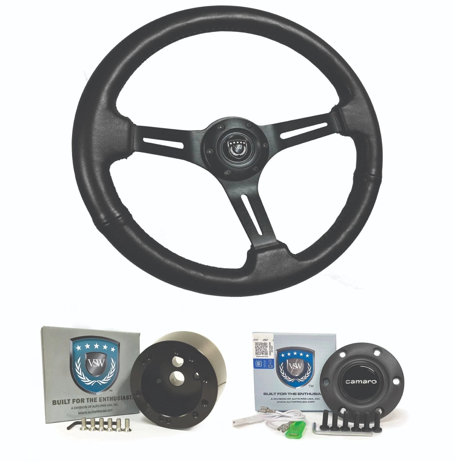 Slotted Steering Wheel Leather for Chevrolet Camaro (1969–1996)