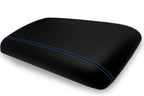 Console Lid Armrest Cover for Ford Expedition (2003–2006) Carbon Fiber Blue Stitch