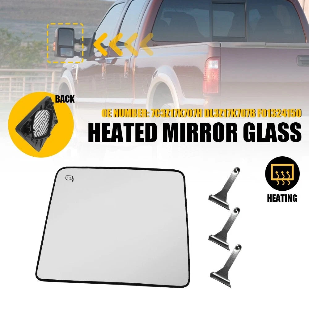 Left Upper Towing Mirror Glass for Ford Super Duty F250 F350 F450 (2008–2016)