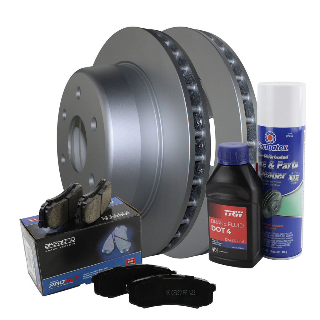 Rear Brake Kit 330mm Rotors & Akebono Ceramic Pads for Cadillac Chevrolet GMC