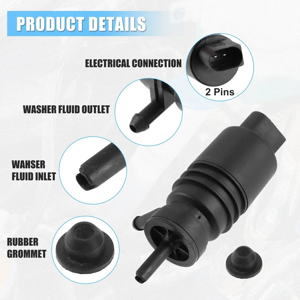 1x Windshield Washer Motor Pump with Grommet for BMW 318i (1997-1998)