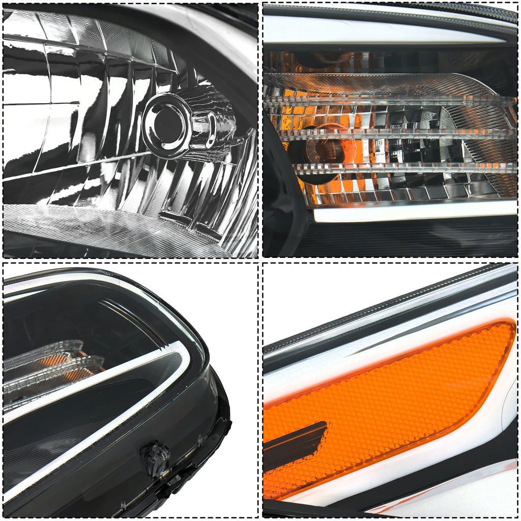 Pair of Black Housing Halogen Headlights for Kia Soul (2014-2019)