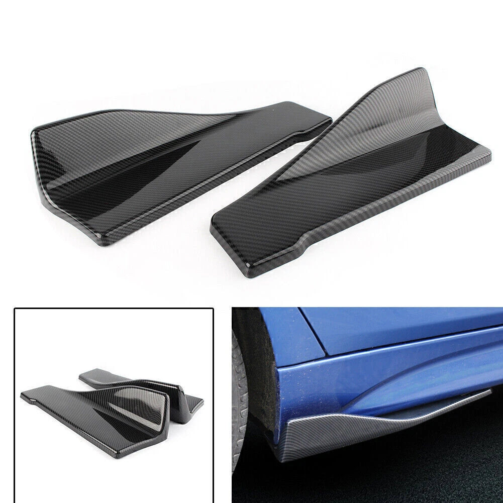 2X Universal Car Bumper Spoiler Rear Lip Side Skirt Rocker Wings 35cm Black