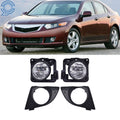 Set of 2 Fog Lights for Acura TSX (2009–2010) Black with Bulbs