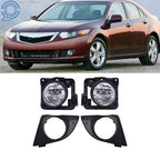 Set of 2 Fog Lights for Acura TSX (2009–2010) Black with Bulbs