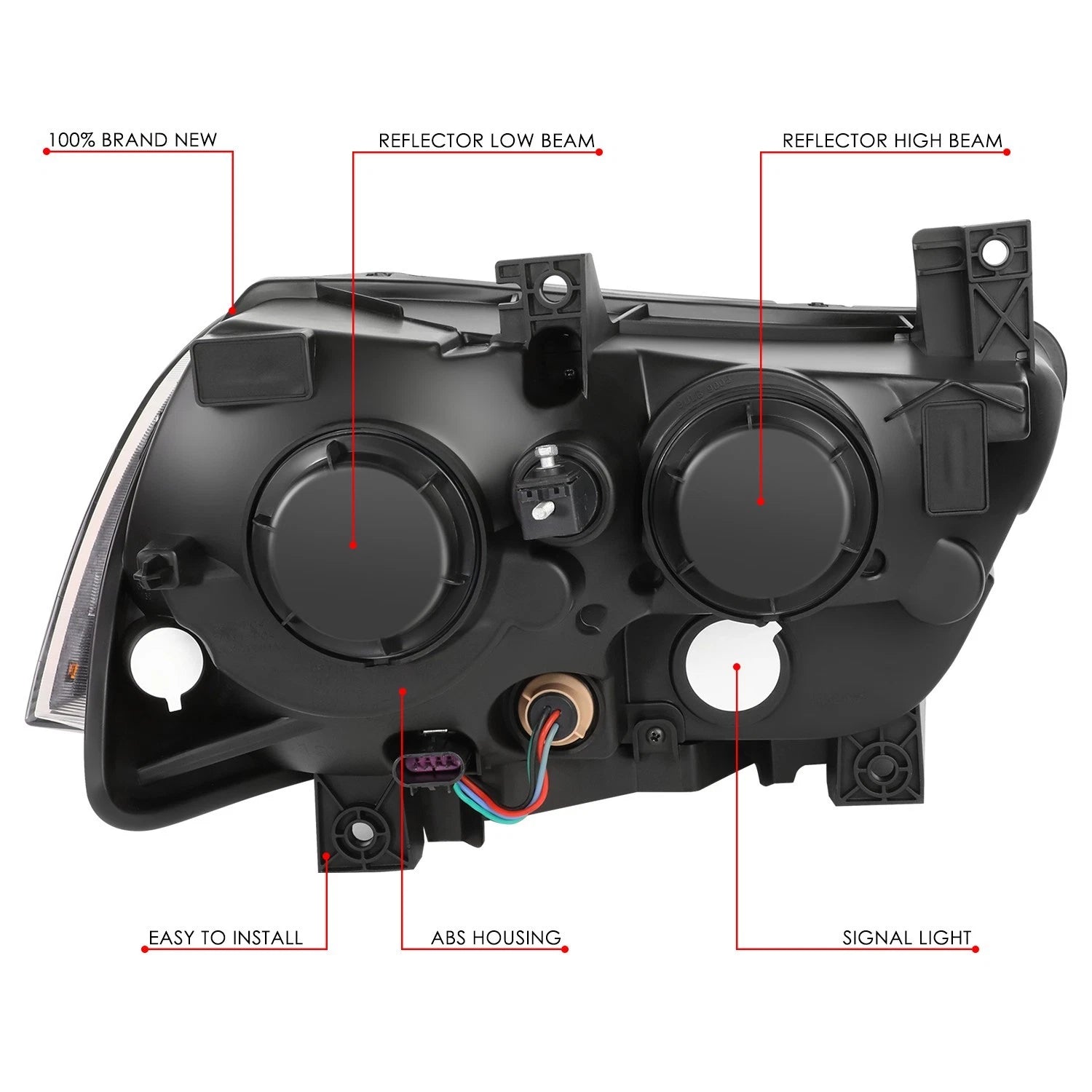 Pair of Black Housing Amber Corner Headlights for Dodge Charger (2011–2014)