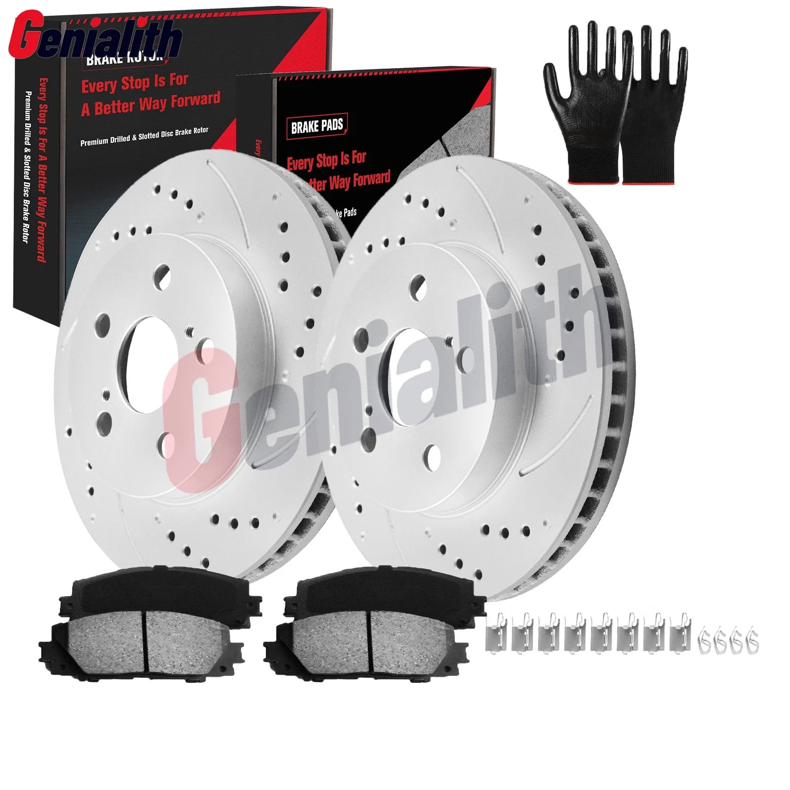 Front Disc Brake Rotors & Ceramic Brake Pads Kit for Toyota Prius (2016–2022)