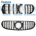 Front Upper Bumper Grille for Mercedes-Benz GLC300 2020-2021 Gloss Black