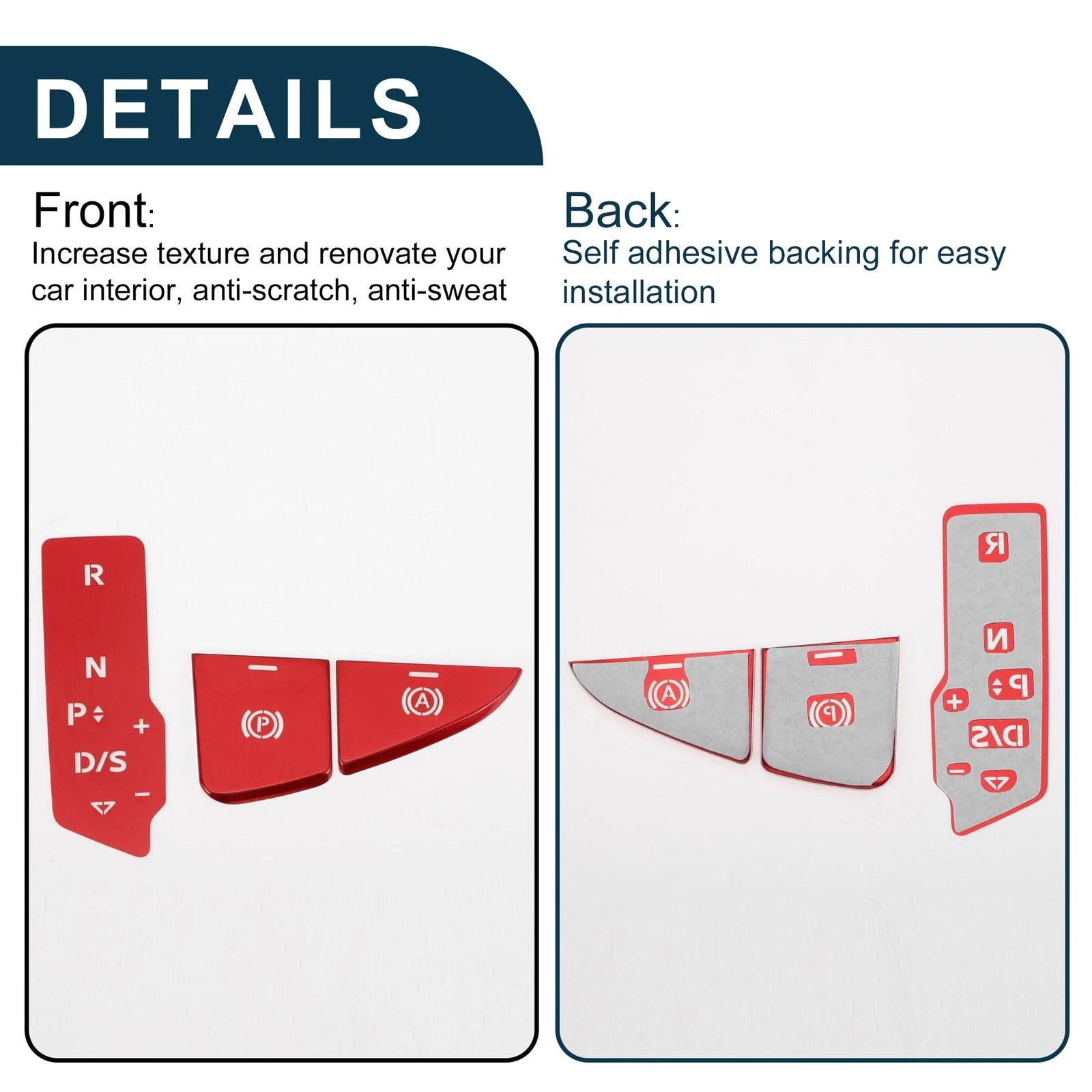 Set of 1 Gear Shift Handbrake Panel Button Switch Cover for Audi A5 A4L (2020–2024) Red