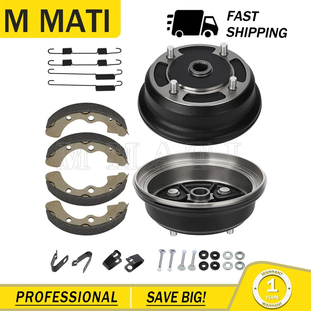 2 Front Brake Drum Hub w/ Shoes for Kawasaki Mule 4000 4010 KAF620 950 (2009–2023)