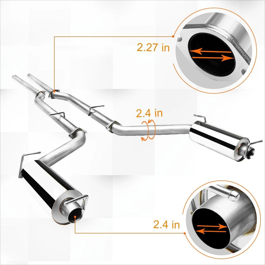 Dual 2.25" Tip Muffler Catback Exhaust for Dodge Charger (2011–2014)