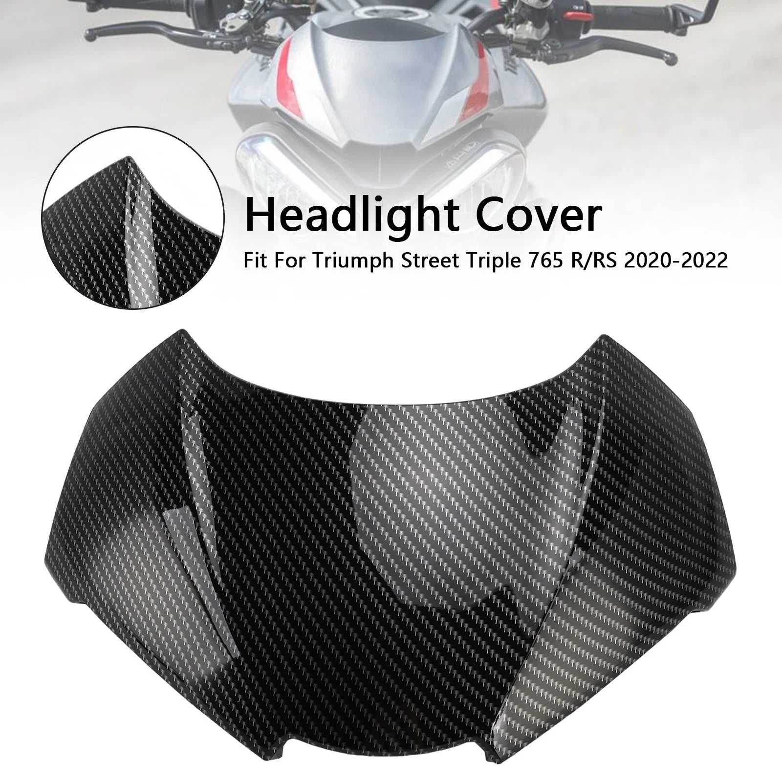 Front Nose Headlight Cover Fairing for Street Triple 765 R/RS (2020–2022) Carbon