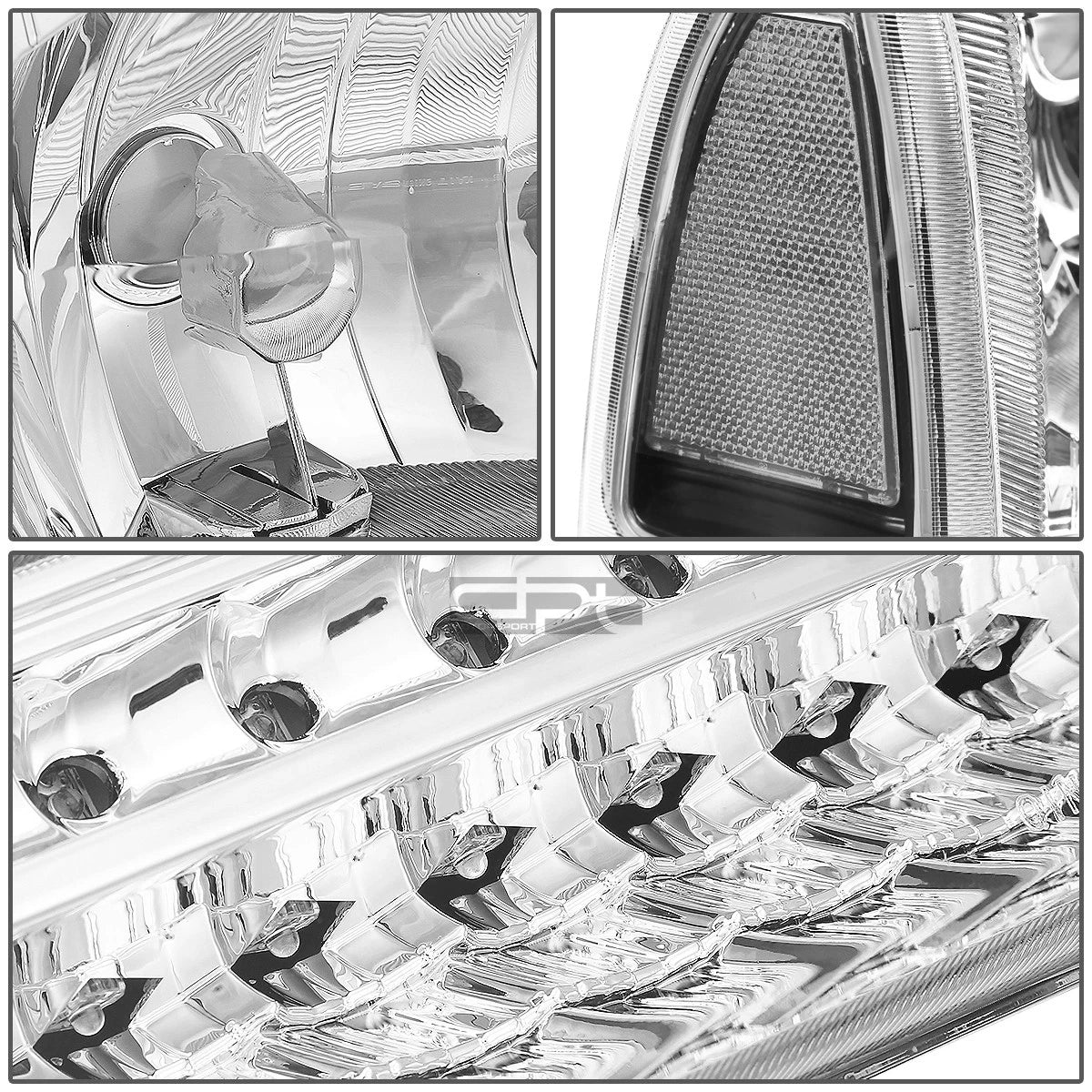 Pair of Chrome/Clear LED Signal Headlights for Ford Super Duty (1999–2004)