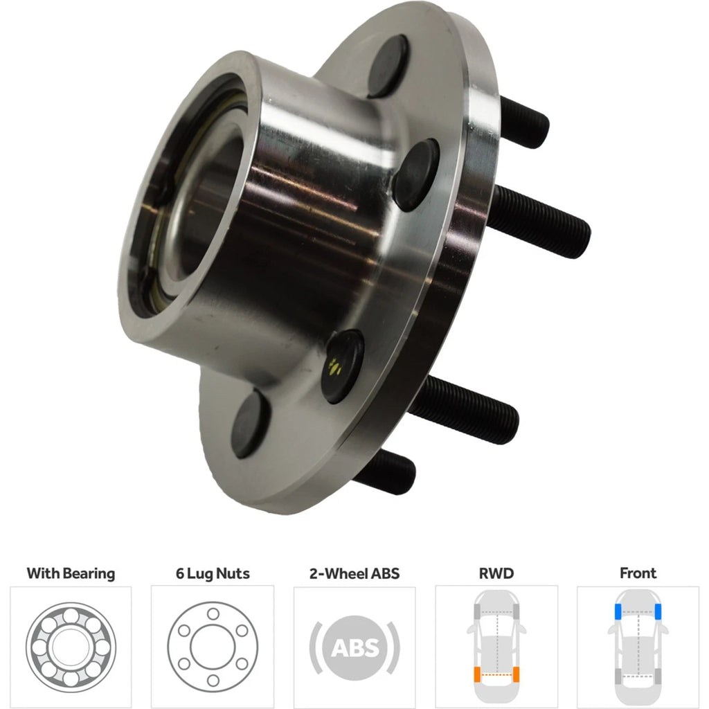 Wheel Hubs for Dodge Dakota (1997–2004) Front LH & RH with Bearing RWD