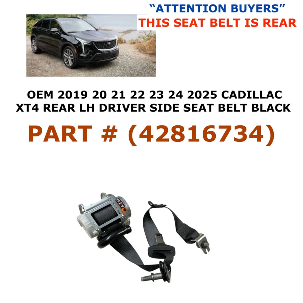 Rear Left Side Seat Belt for Cadillac XT4 (2019–2025) BLACK 42816734