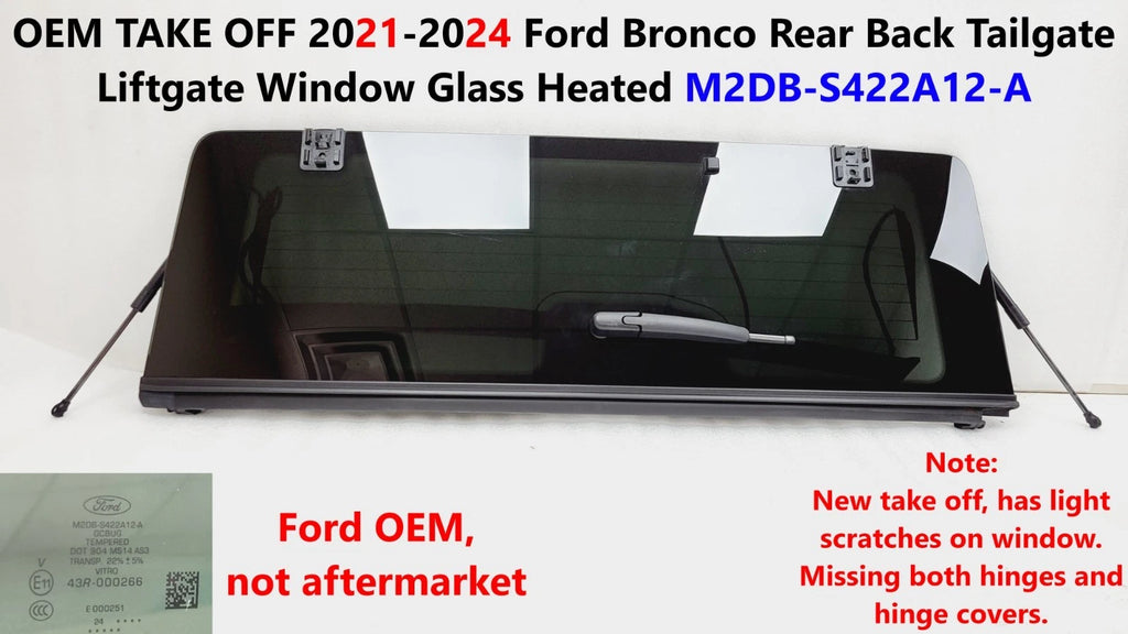 OEM Rear Back Tailgate Liftgate Window Glass for Ford Bronco (2021–2024)