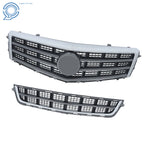 Set of 2 Matte Chrome Front Upper and Lower Grilles for Cadillac ATS (2013-2014)
