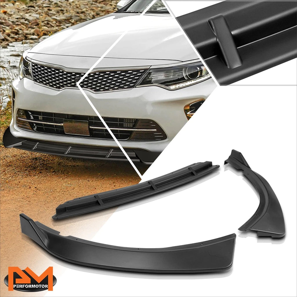 Matte Black Front Bumper Lip for Kia Optima (2016–2018) STP-Style