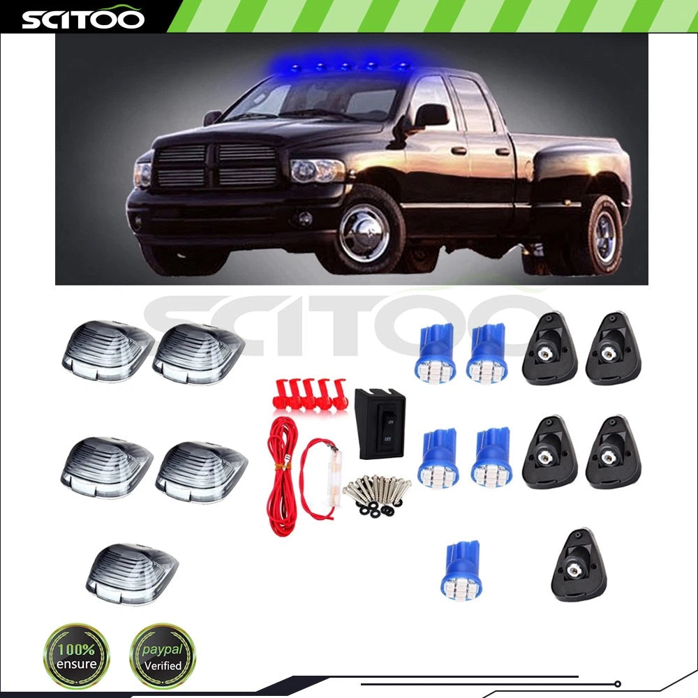 5x Smoke Lens Cab Marker Light for T10-8-3020-SMD (LED Bulb Base + Wiring Pack)