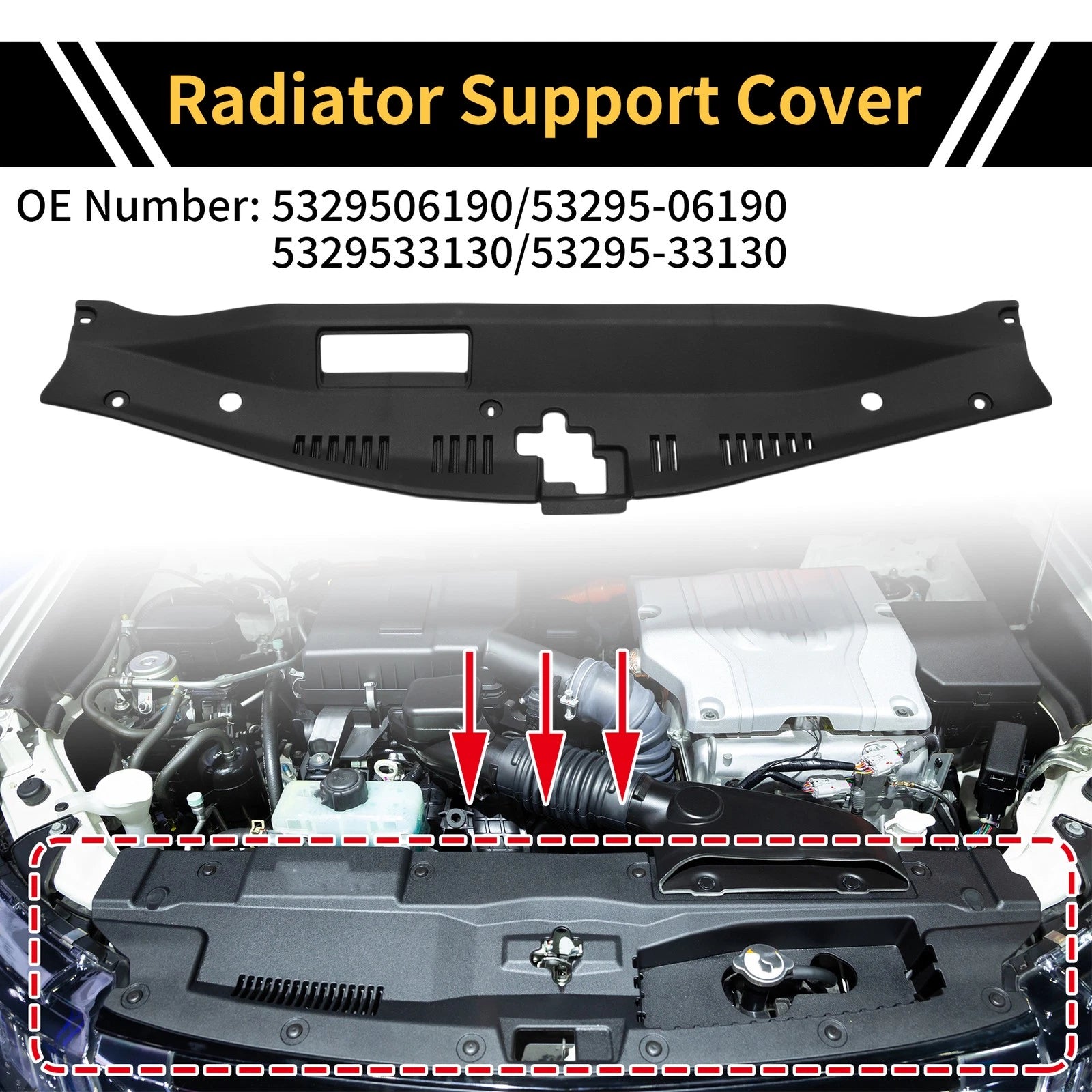 Radiator Support Cover for Toyota Camry (2018–2024) No. 5329506190/53295-06190