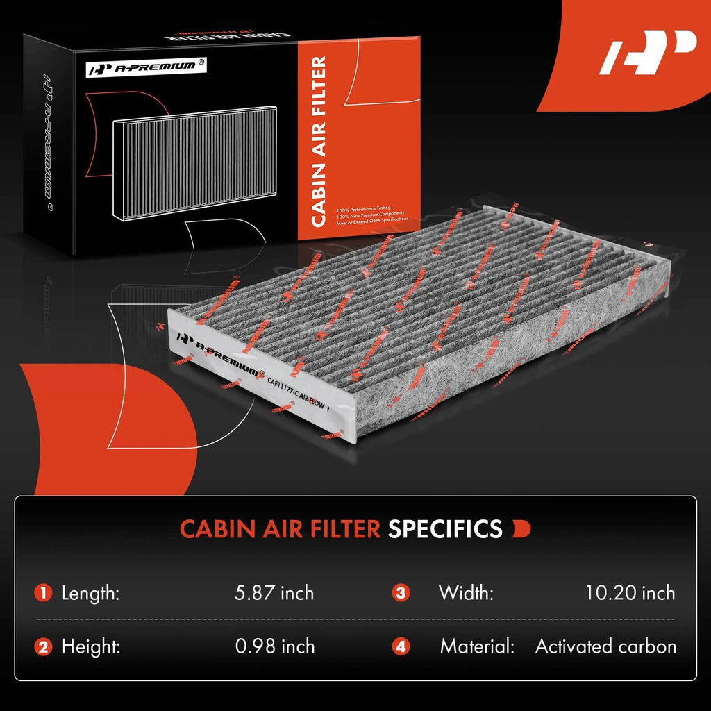 2X Activated Carbon Cabin Air Filter for Nissan Cube Juke Leaf Sentra (2009–2019)