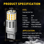 2X Amber LED Turn Signal Light Bulbs for AUXITO (3000K)