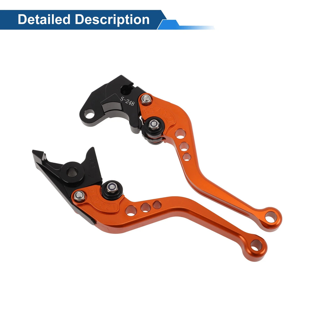 Adjustable Short Brake Clutch Levers for Suzuki GSR750/GSX-S750 (2011–2021) Orange