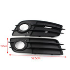 Black Front Bumper Fog Light Grille Covers for Audi A4 B8 S4 (2008-2012)