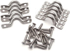 20 PCS Stainless Steel Bimini Boat Top Pad Eye Tie Down Straps