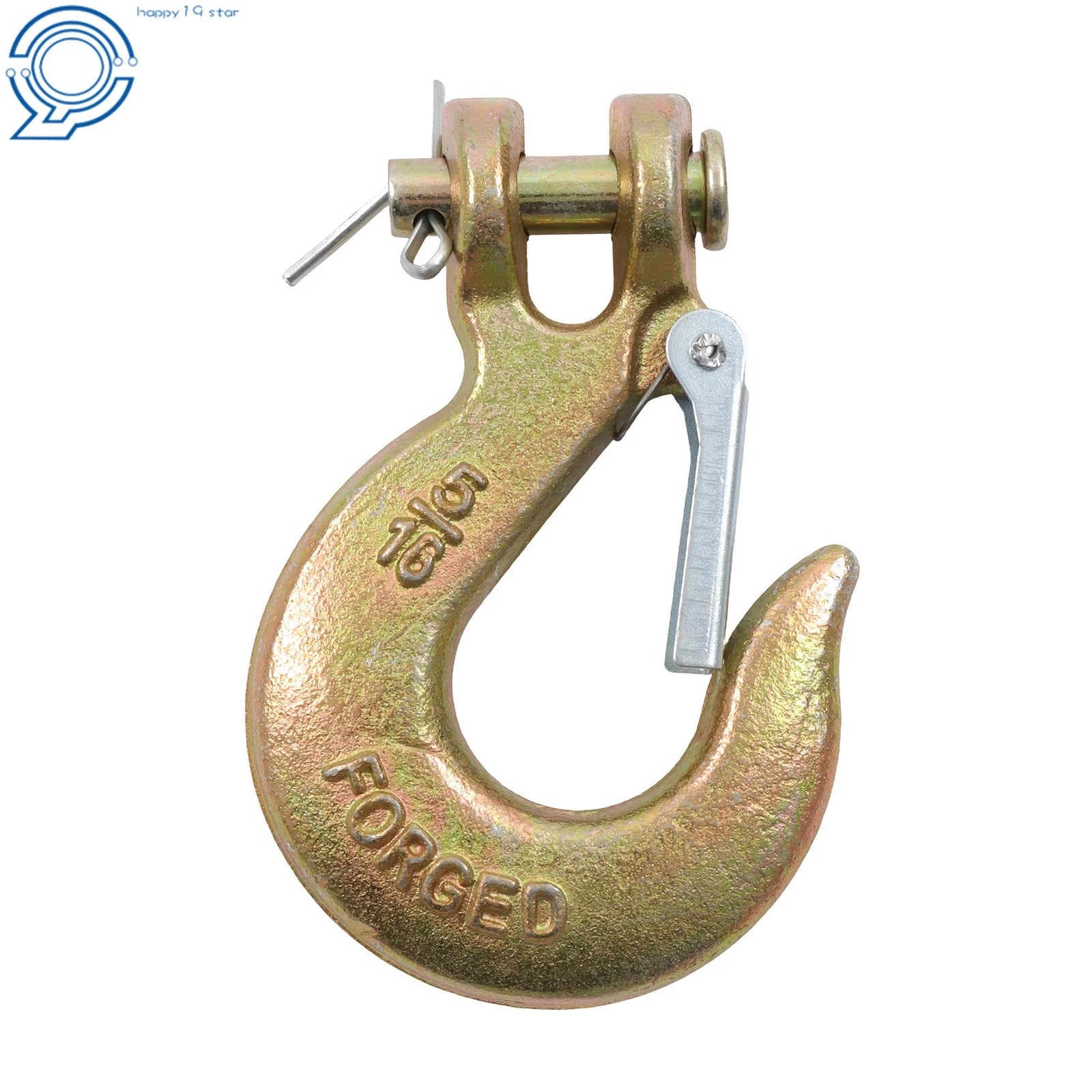 Set of 8 Heavy Duty Forged Steel Clevis Slip Hooks with Safety Latch