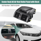 Center Dash A/C Air Vent Outlet Panel with Clock for Toyota Corolla (2009–2013)