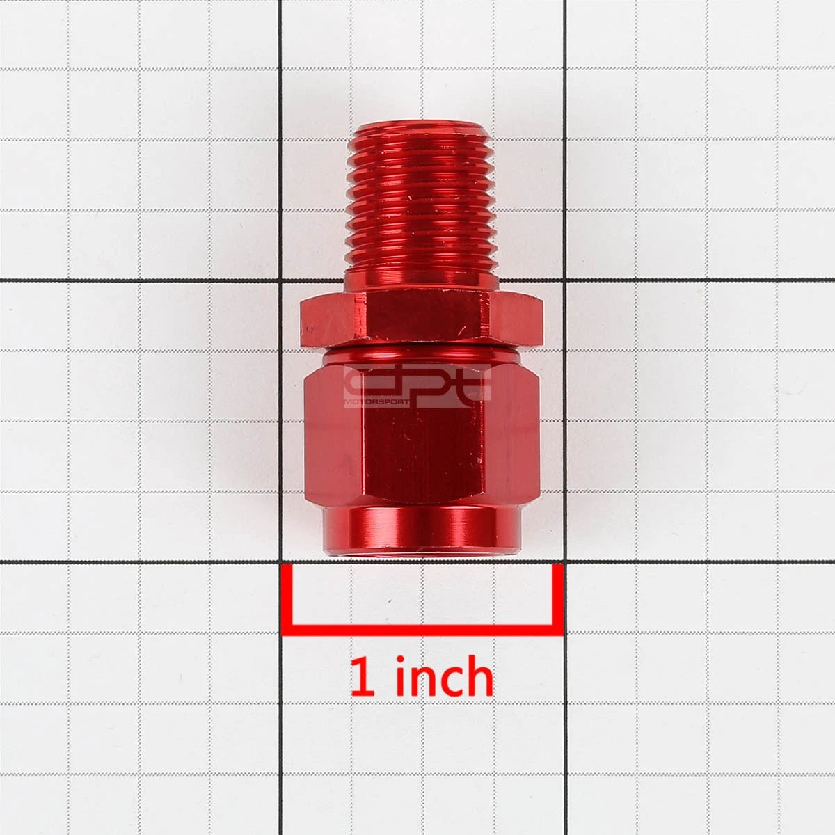 6-AN Female Flare to 1/4" NPT Male Red Aluminum B-Nut Swivel Coupler Fitting