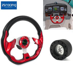 13" Red Marine Boat Steering Wheel with 3/4" Axle Hub Adapter