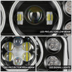 Projector LED Halo Ring Headlight for Peterbilt 359 379 389 (1981–2021)