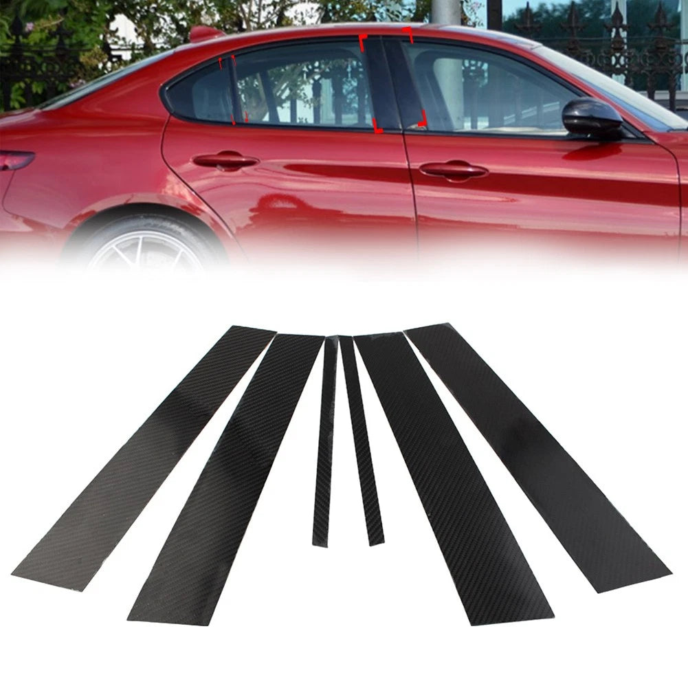 Set of 6 B Pillar Post Cover Trim for Alfa Romeo Giulia (2017–2021)