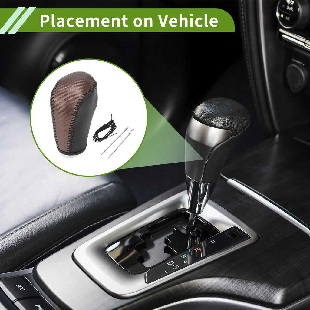 Gear Shift Knob Cover for Nissan Altima (2013–2018) Brown Carbon Fiber