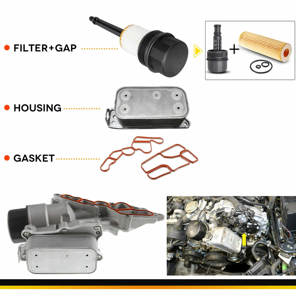 Engine Oil Cooler Filter Housing for Mercedes W203 W164 X164 R171 (2000–2012)