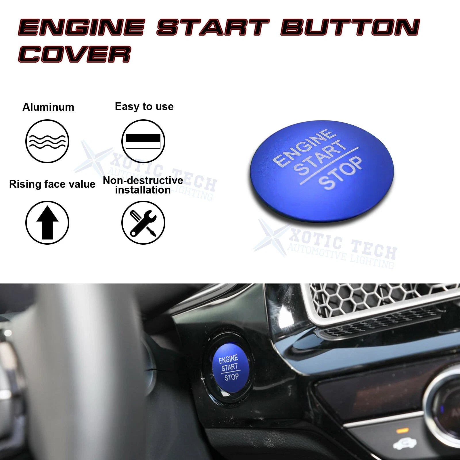Start Push Button Switch Overlay Cover for Honda Civic Accord (2016-2021)