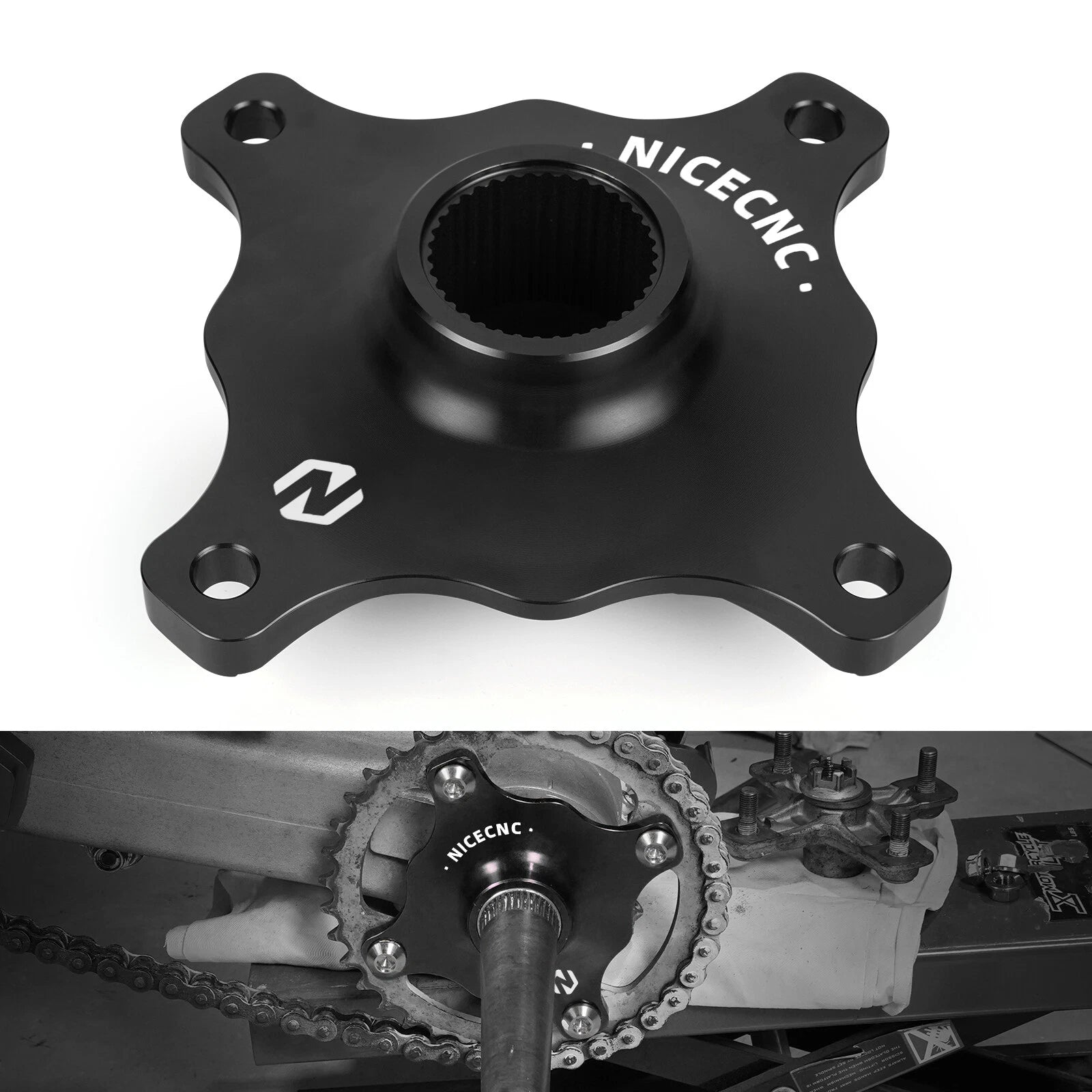 Rear Wheel Axle Collar Sprocket Hub for Yamaha Raptor 700/700R (2011–2024) Black