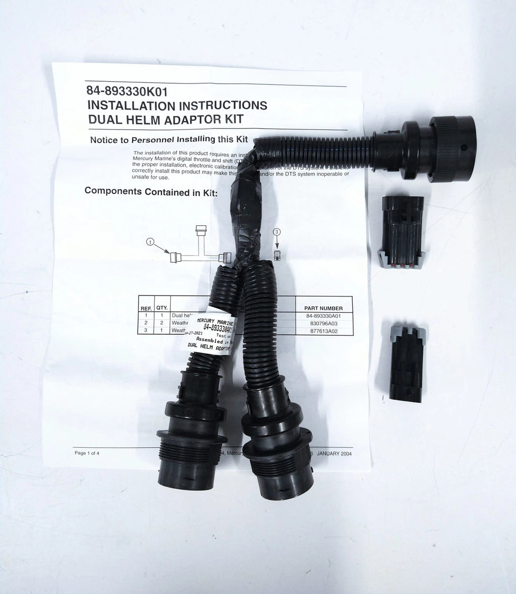 Duel Helm Adapter Kit for Mercury Marine (84-893330K01)