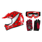 Youth Offroad Helmet & Goggles Set for Dirt Bike ATV (DOT Approved)