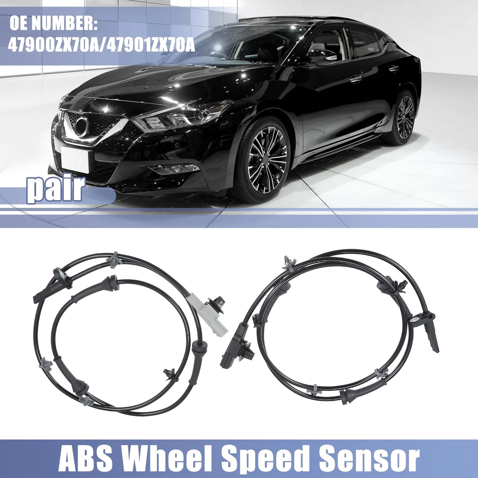 ABS Wheel Speed Sensor Set of 2 No. 47900ZX70A for Nissan 
