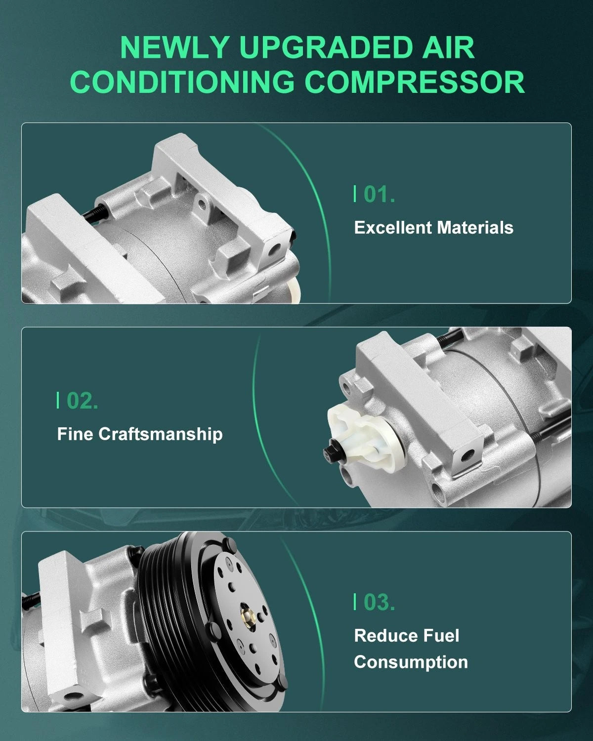 A/C Compressor for Ford E-150 E-250 E-350 Econoline, Explorer 4.0L (1991–1996)