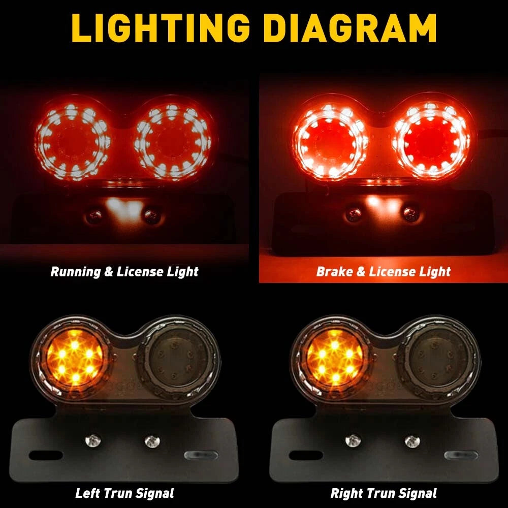 LED Turn Signal Tail Brake Light for Motorcycle (Universal)