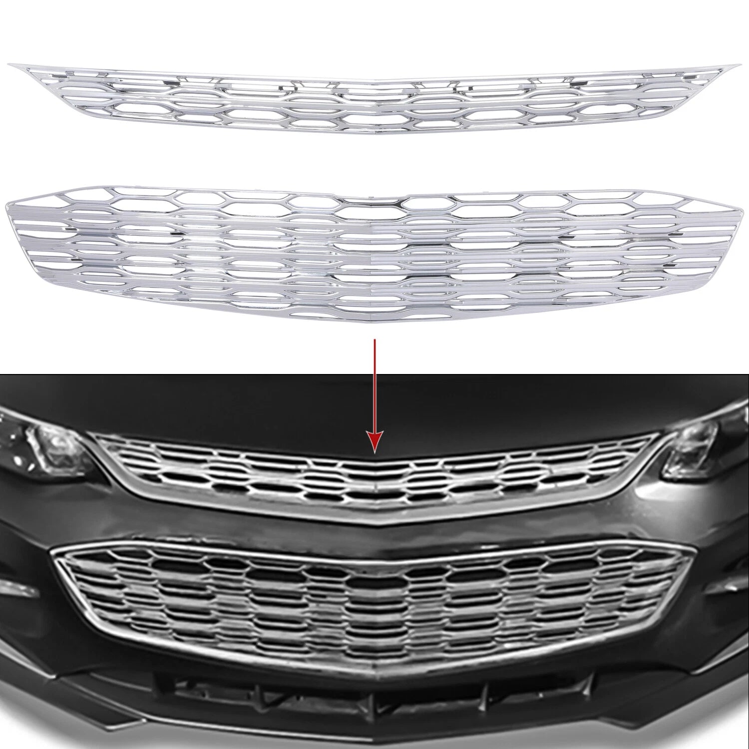 Chrome Grille Overlay for Chevy Malibu (2016-2018)