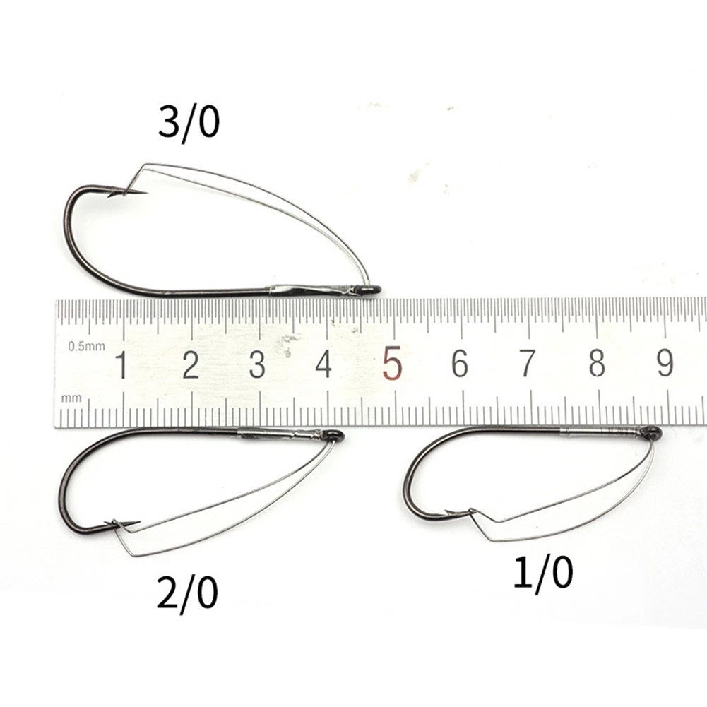 10pcs Weedless Barbed Fishing Hooks for Bass