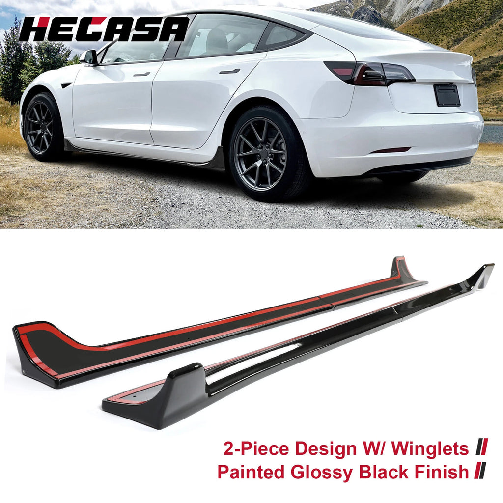 Side Skirts Extension for Tesla Model 3 (2017–2023) Glossy Black