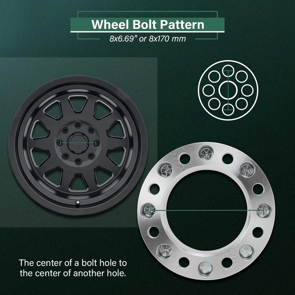 4X 1.5" Wheel Adapters 8x6.5/8x165.1 to 8x170 for Dodge Ram 2500 3500 (1994–2023)