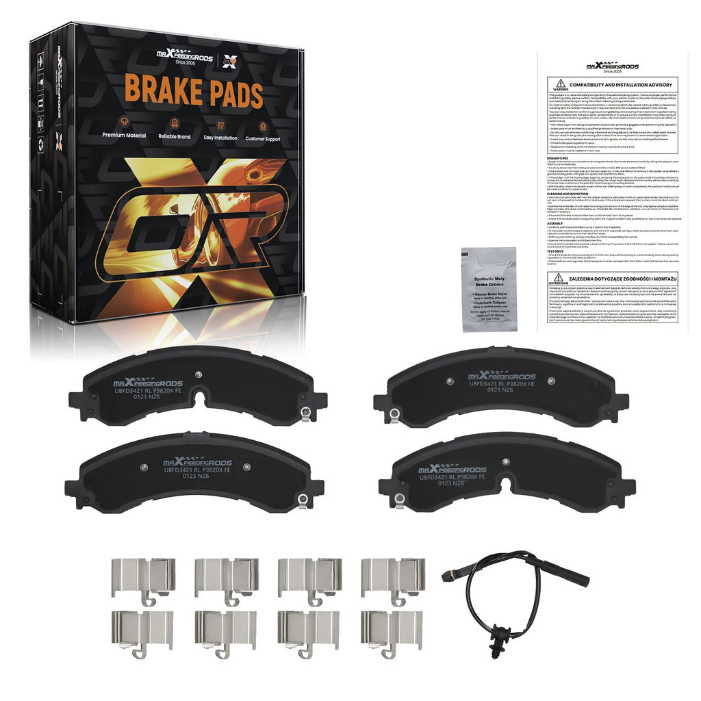 4x Front Brake Pads Kit for GMC Sierra, Chevrolet Silverado 2500/3500 HD (2020–2024)